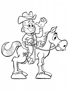 Cowboy coloring page 32 - Free printable