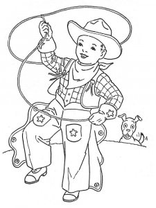Cowboy coloring page 49 - Free printable