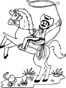 Cowboy coloring page 50 - Free printable