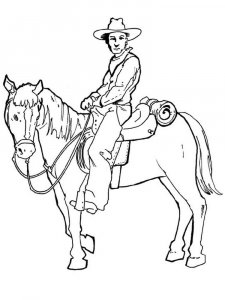 Cowboy coloring page 51 - Free printable