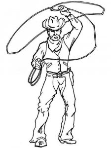 Cowboy coloring page 52 - Free printable