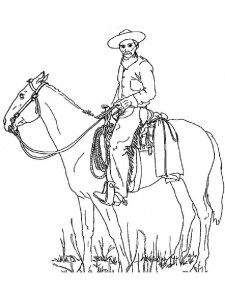 Cowboy coloring page 40 - Free printable