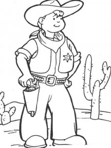 Cowboy coloring page 41 - Free printable