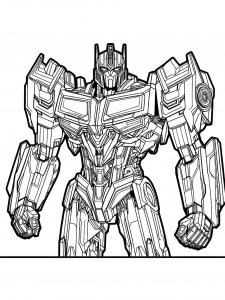 Decepticon in a strong battle stance with clenched fists coloring page
