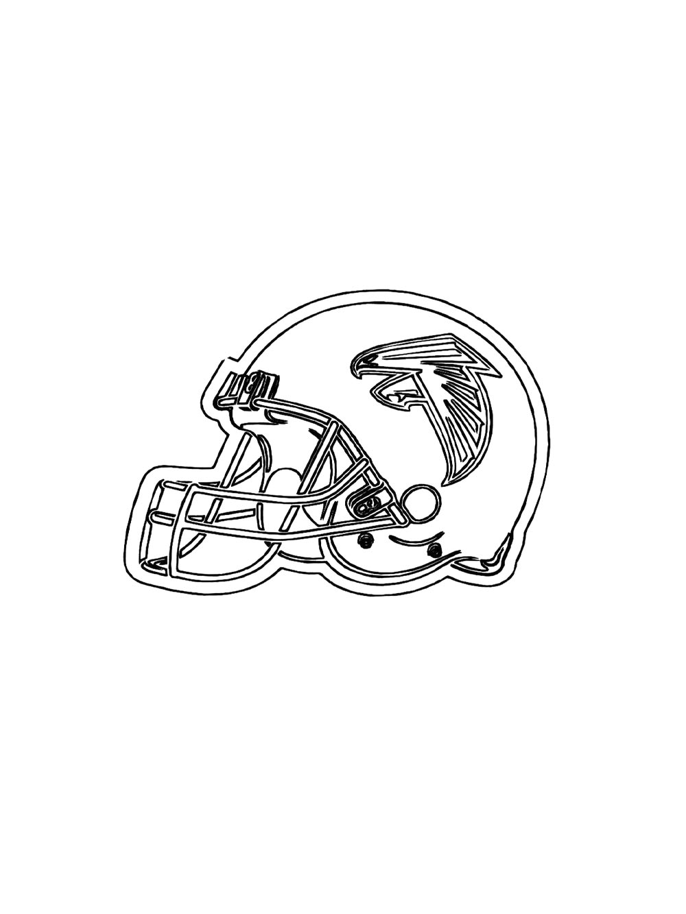 Blank Football Helmet Coloring Page