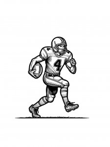Football player for kids coloring page