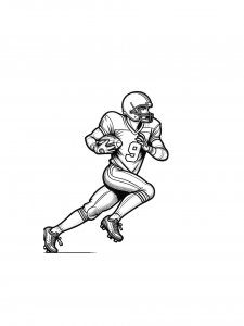 Agile football runner coloring page