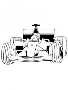Driver behind the wheel of an F1 car coloring page