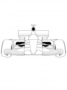 Front view Formula 1 car coloring page