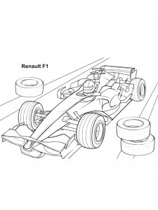 Renault F1 car coloring page