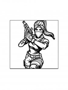 Fortnite female character coloring page