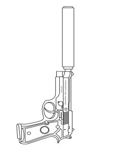 Gun coloring page 23 - Free printable