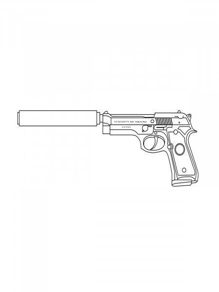 Gun coloring pages