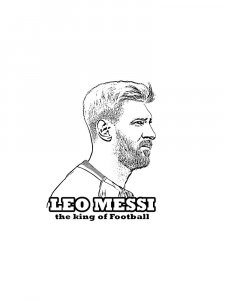 Messi King of Football Coloring Page
