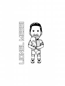 Messi Holding the Trophy Coloring Page