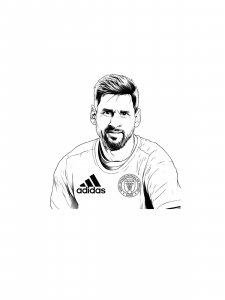 Lionel Messi in Inter Miami CF jersey Coloring Page