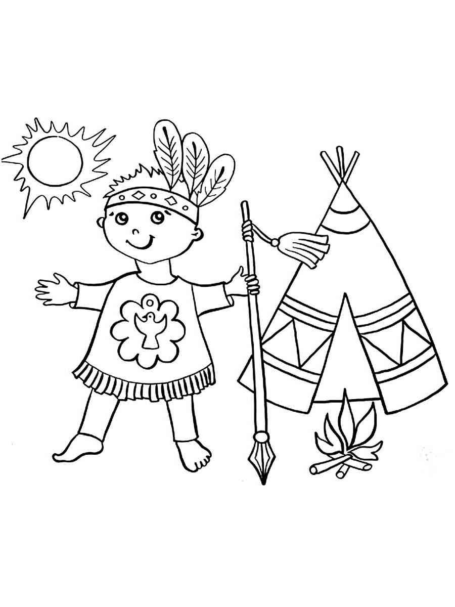 Native American boy coloring pages. Free Printable Native American ...