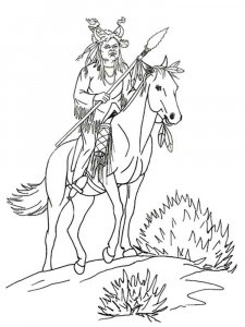 Native American coloring page 1 - Free printable
