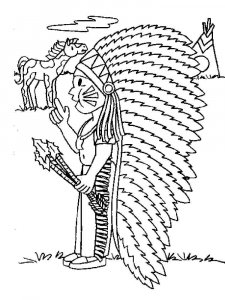 Native American coloring page 12 - Free printable
