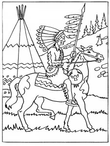 Native American coloring page 28 - Free printable