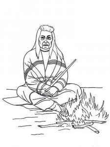 Native American coloring page 44 - Free printable