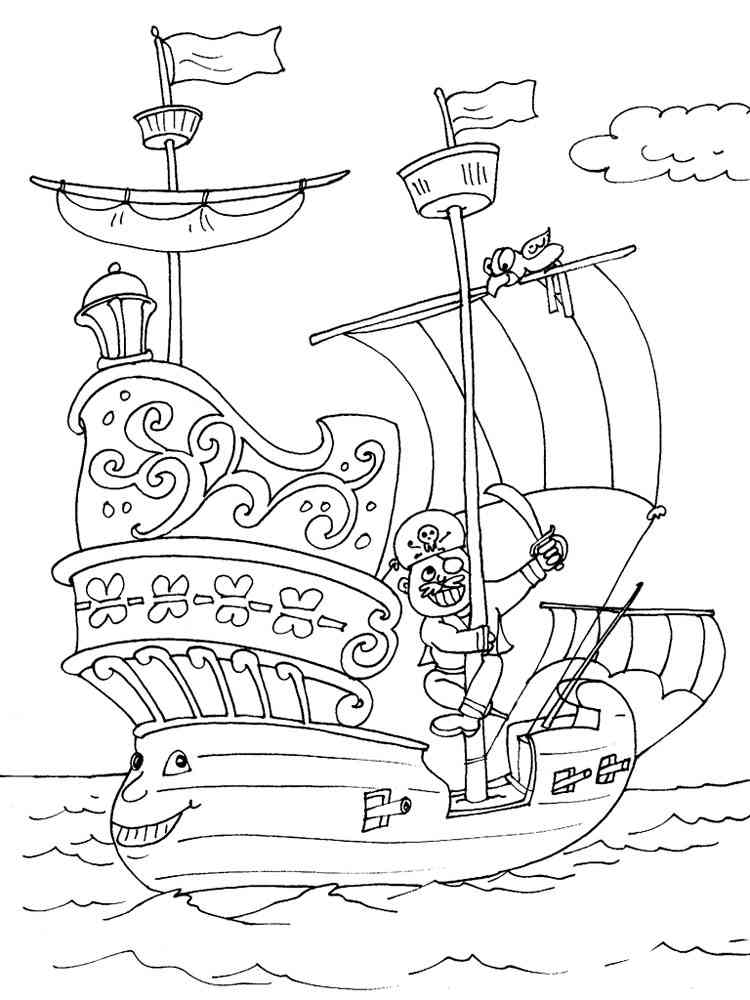 Download Pirate Ship coloring pages. Free Printable Pirate Ship ...