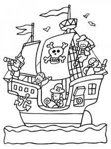 Pirate Ship coloring page 32 - Free printable