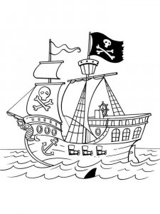 Pirate Ship coloring page 26 - Free printable