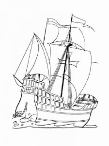 Pirate Ship coloring page 1 - Free printable