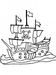 Pirate Ship coloring page 13 - Free printable