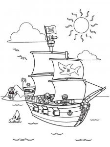 Pirate Ship coloring page 14 - Free printable