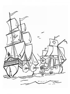 Pirate Ship coloring page 5 - Free printable
