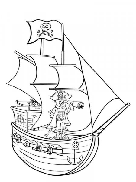 Pirate Ship coloring pages