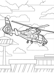 Police Helicopter coloring page 7 - Free printable
