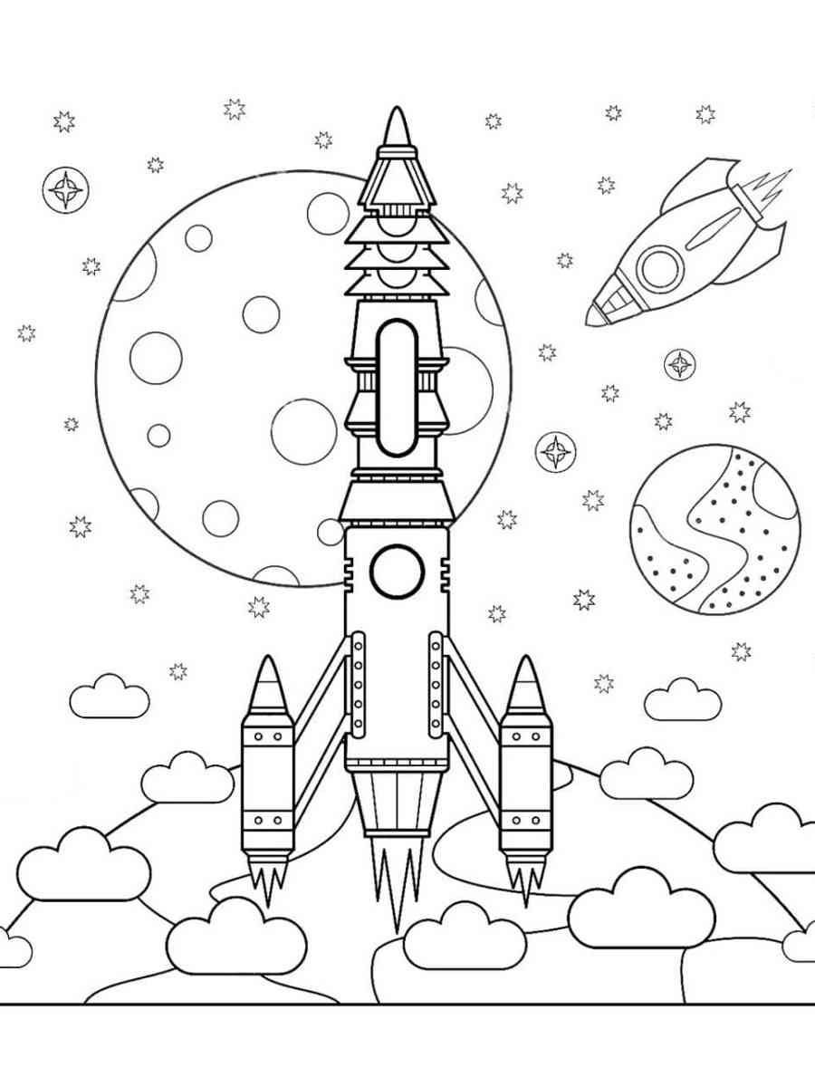 Free Rocket coloring pages. Download and print Rocket coloring pages