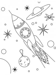 Rocket coloring page 14 - Free printable