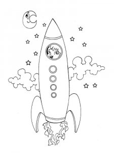 Rocket coloring page 2 - Free printable