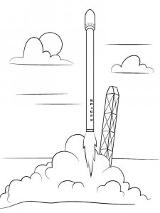 Rocket coloring page 8 - Free printable
