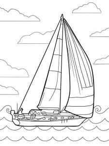 Sailboat coloring page 44 - Free printable