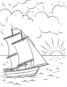 Sailboat coloring page 37 - Free printable