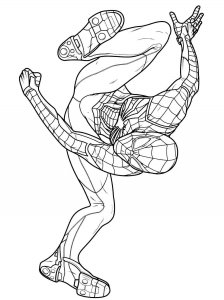 Spiderman jump coloring page