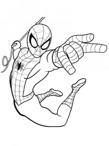 Coloring page Spiderman is ready to unleash a web