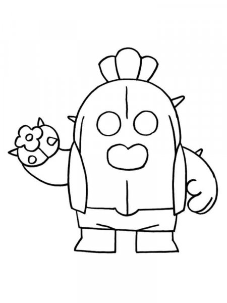 Spike Brawl Stars coloring pages