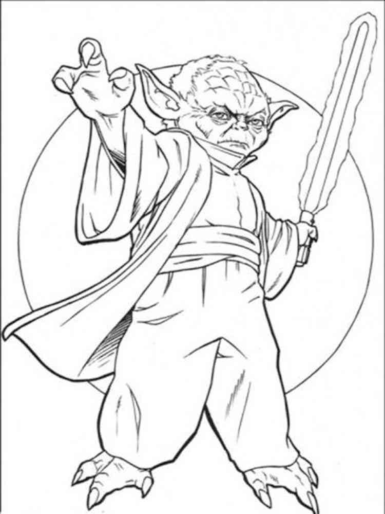 Download Star Wars Yoda coloring pages. Free Printable Star Wars ...