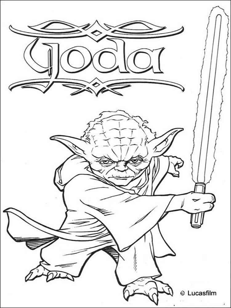 Download Star Wars Yoda coloring pages. Free Printable Star Wars ...
