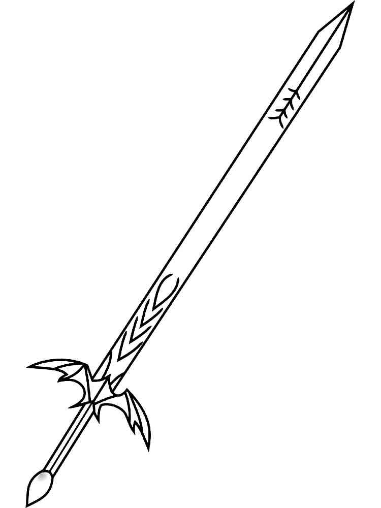 Kids Sword Coloring Page