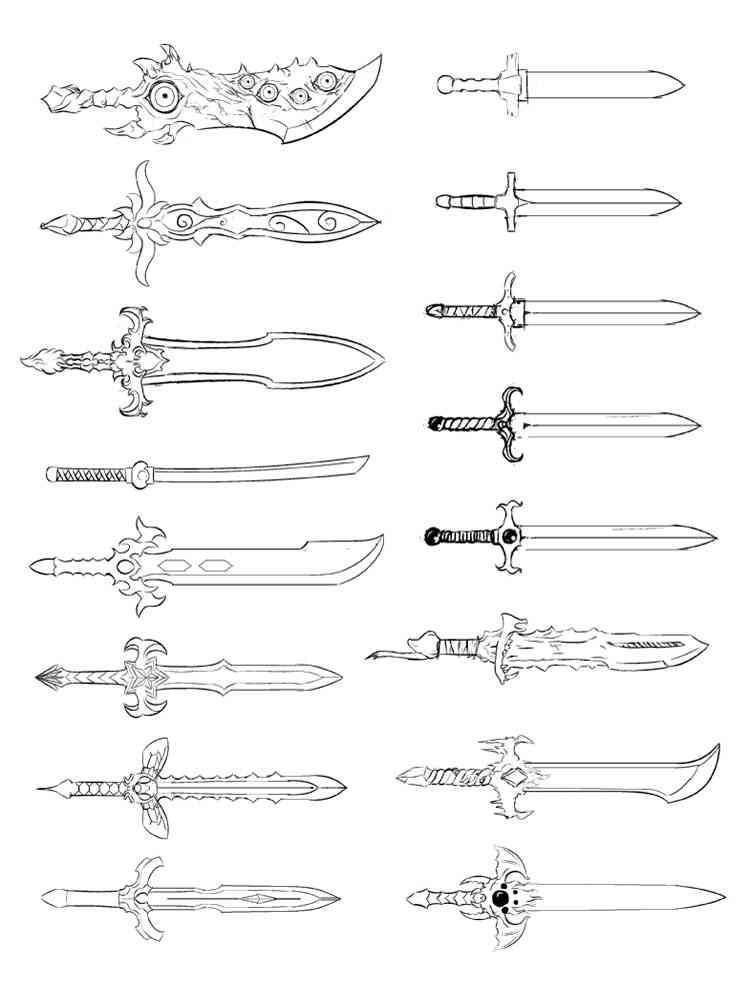 Sword coloring pages. Free Printable Sword coloring pages.
