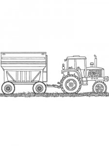 Tractor and Trailer coloring page 1 - Free printable