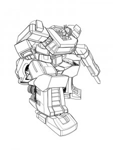 Crouching Optimus Prime Coloring Page