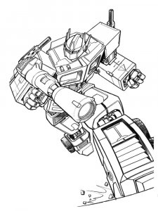 Running Optimus Prime Coloring Page